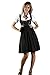 Bavarian Women's Midi Dirndl Dress 3-Pieces with Apron and Blouse Black Green