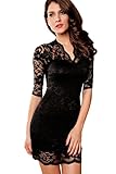 Dearlovers Women Vintage Half/Long Sleeve Bodycon Lace Party Dress Clubwear