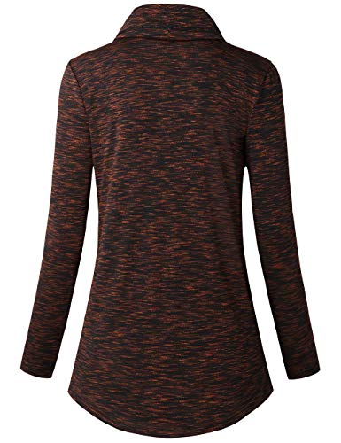 Faddare Pullover Sweatshirts for Women,Activewear T-Shirts,Rust Red 2XL - Thumbnail 2