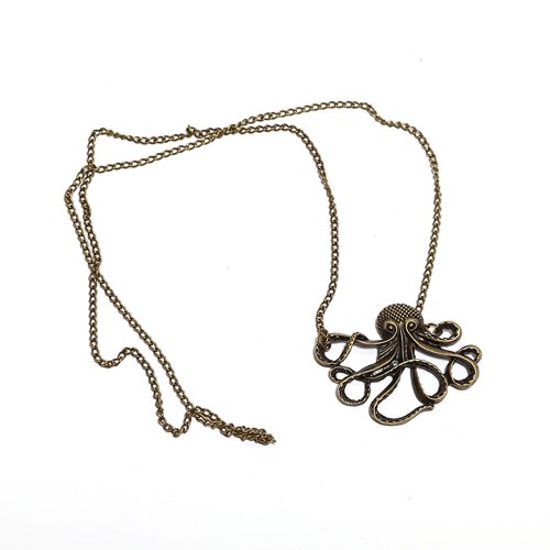 Long Pendant Chain Steampunk Nautical Style Vintage Bronze Octopus Necklace Clothing, Shoes & Jewelry, Novelty & More, Jewelry, Necklaces & Pendants