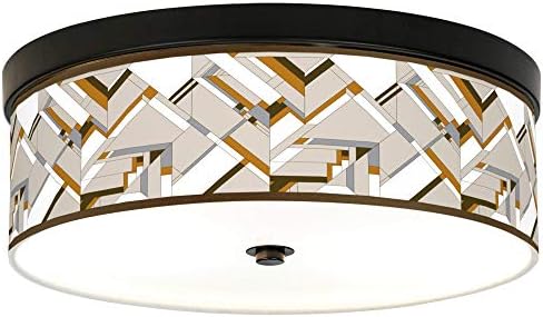 Craftsman Mosaic Giclee Energy Efficient Bronze Ceiling Light