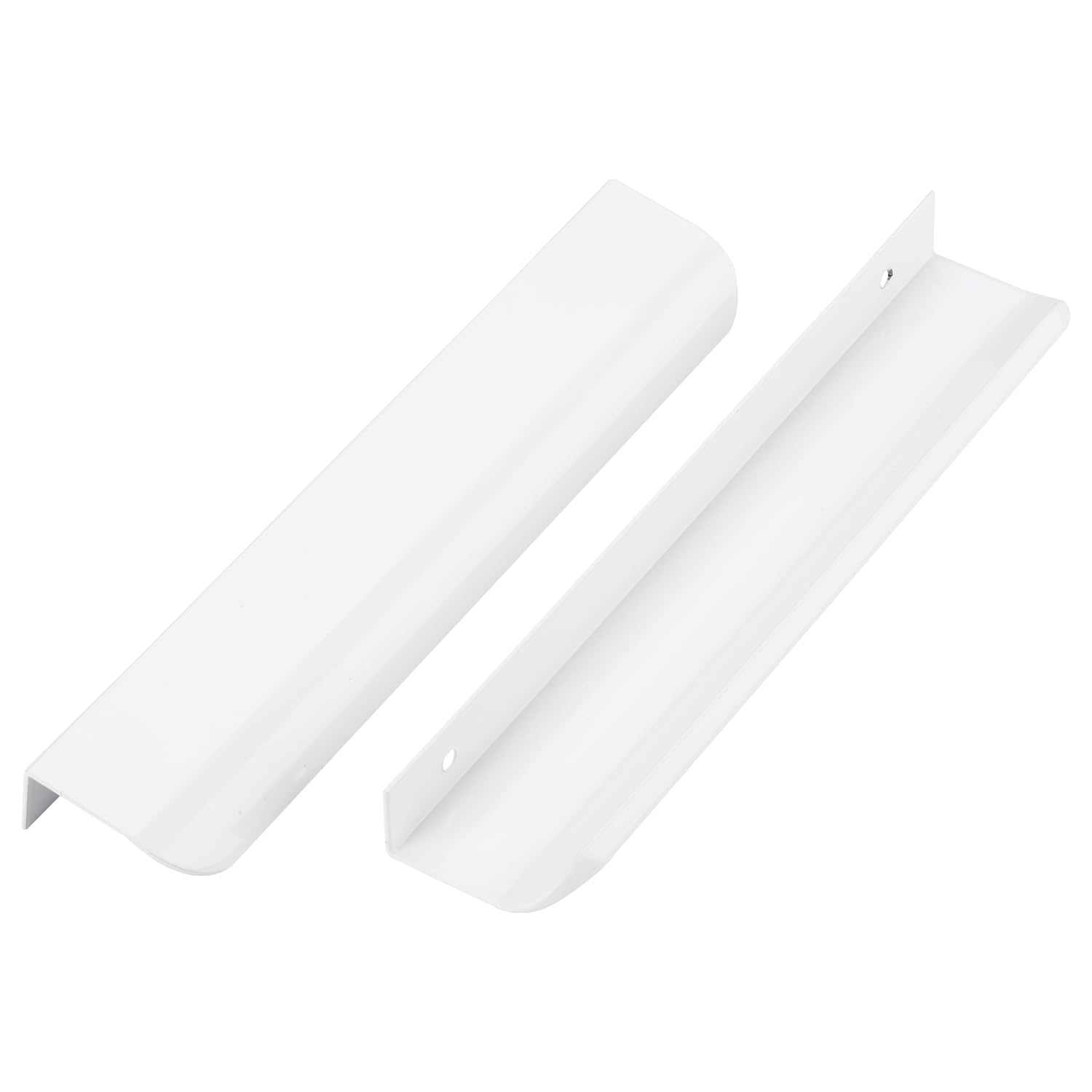 Ndjiloik Pack of 10 Hidden Door Handles, Cabinet Handles, Furniture Handles, Aluminium Alloy for Wardrobe, Door, Drawers, White, Total Length 200 mm