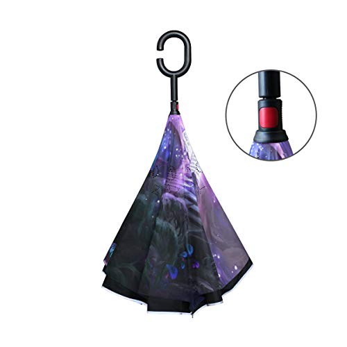 Reverse Umbrella Magical Wallpapers for Desktop Inverted Umbrella Reversible for Golf Car Travel Rain Outdoor Black