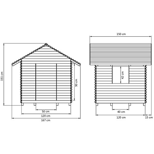 Tidyard Cabane de Jardin | Aire de Jeu Bois | Chalet en Bois de Pin Imprégné FSC pour Enfant 167 x 150 x 151 cm