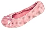 MIXIN Women's Ballerina Foldable Coral Fleece Ballerina Ballet Slip-on Flat Slippers Shoes