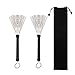 WeiMeet Drum Brushes Retractable Drum Wire Brushes with Comfortable Rubber Handle(2 Pieces)