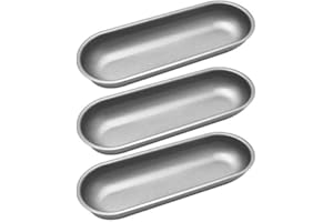 Pasuihcay Hot Dog Mold Carbon Steel Sausage Non Stick Bakeware Oval Hotdog Bun Baking Pan for DIY Homemade Bread Tool 3Pcs