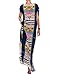 Bestyou Women's Semi-Sheer Long Caftan Lounger Printed Kaftan Dress Bathing Suit Bikini Swimsuit Cover Up Swimwear (Navy)