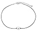 Single Pearl Choker Necklace on Genuine Leather Cord for Women Handmade Choker Jewelry Gift