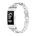 TOYOUTHS Compatible with Fitbit Charge 2 Bands for Women Rose Gold Bling Rhinestone Replacement Bracelet Strap Diamond Accessories Wrist Band XL, Silver