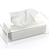 Weiai Modern Clear Acrylic Bathroom Facial Tissue Dispenser Box Cover / Decorative Napkin Holder C156
