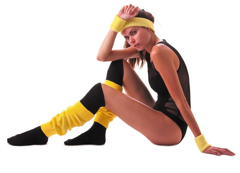 Party Pro 33355 Sponge Band & Wrist Neon Set Yellow, Unisex Children, Mulit Colour, One Size