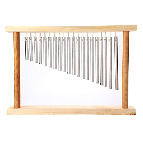 Riuty Percussion Chimes,20 Bars Wind Chime Bell Musical Instrument Wooden Frame Solid Aluminum Pipe for Children Enjoying Music and Develop Musical Inspiration - Thumbnail 4