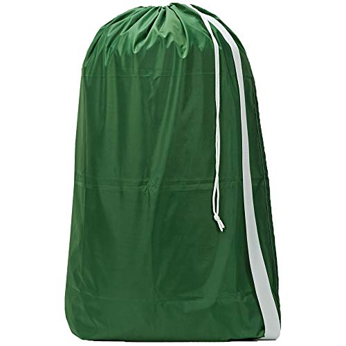 HOMEST XL Nylon Laundry Bag with Strap, Large Dirty Clothes Organizer, Easy Fit a Laundry Hamper or Basket, Can Carry Up to 4 Loads of Laundry, Green, (Patent Pending)
