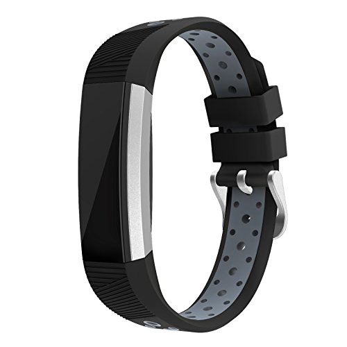 Fitbit Alta HR and Alta Bands Silicone Small (5.5" - 7.5"), Swees Breathable Sport Replacement Bands with Buckle Air Holes for Fitbit Alta HR and Alta Women Men, Black, Navy, White, Red, Silver, Pink