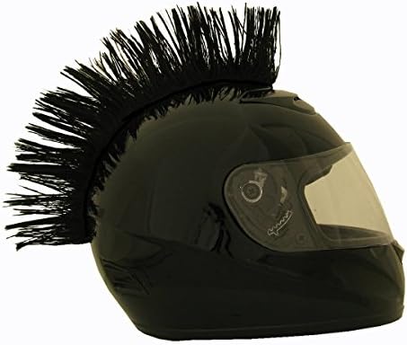 Motorcycle Ski Bicycle Helmet Mohawk Red Green Blue Black Helmet Hair (Black)