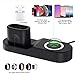Proker Wireless Charger Station, Fast 4 in 1 Wireless Charger Stand for iPhone Xs Max/XR/8 Plus/Samsung S10 S9+, Wireless Charging Dock Holder Station for Apple Watch Series 1/2/3/4, AirPod