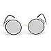 Lnabni Vintage Hippie Cyber Steampunk Round Circle Retro Metal Sunglasses with Sunglasses Case (silver)