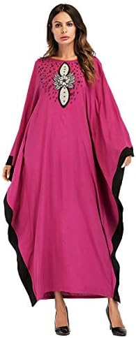 Yuntown Farasha Kaftan Dress Women - Islamic Dubai Jilbab Crew Arab Loose Fit