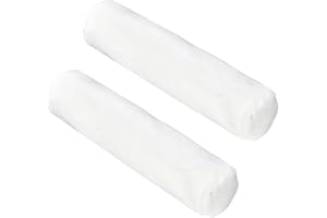 NICENEEDED 2 Pcs White Cervical Neck Roll Pillow Covers, Round Bolster Pillowcovers with Zipper, 3.9 x 17.7 Inch Soft Breatha