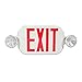 eTopLighting LED Red Exit Sign Emergency Light Combo with Battery Back Up UL924 ETL listed, Red Lettering in White Body, Bug Eye Side Light, AGG1072V2