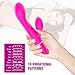 G-Spot Rabbit Vibrator with Lifelike Texture for Women Clitoris Stimulation | Lyps Holly - Waterproof Silicone Dildo Clit Dual Action Stimulator with 10 Powerful and Silent Vibration Patterns