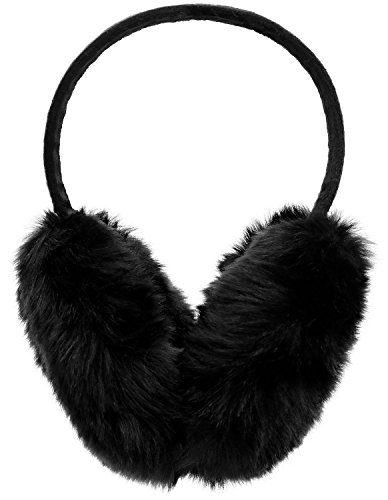 Men/Women's Faux Furry Warm Winter Outdoors Ear Muffs (Black)