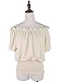 Anna-Kaci Womens Short Sleeve Ruffle Stretch Off Shoulder Boho Blouse Top, Beige, XX-Large