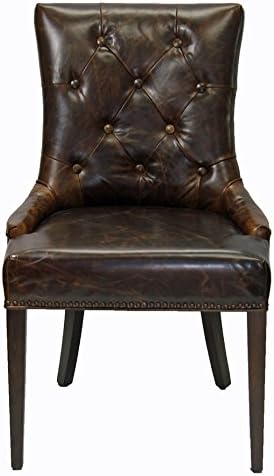 R-1071 Antique Coco Top Grain Leather Dining Chair