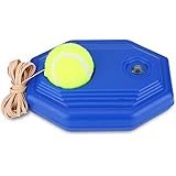 Dioche Tennis Trainer, Rebounder Ball Trainer Baseboard with Long Rope, Tennis Ball Trainer Set with Rubber Elastic Rope for Kids Youth Beginner Practice