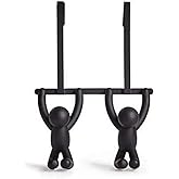 Umbra Buddy Over The Door Double Hook- Over The Door Double Hook, Decorative, Increases Storage, Storage for Coats, Hats, Scarves, Towels and More, Matte Black Finish 12-1/2 by 8-1/2 by 4 1/4"