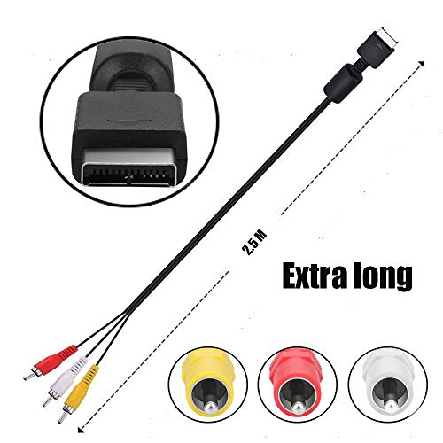 MXRS Audio Video RCA Cable - Game Console Component Accessories Connection AV Cable for PS1 PS2 PS3 Playstation 2.5M (2PC) - Thumbnail 2