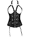 Lkous Women's Pu Leather Halter Shoulder Straps Open Bust Corset Vest Waistcoat Top
