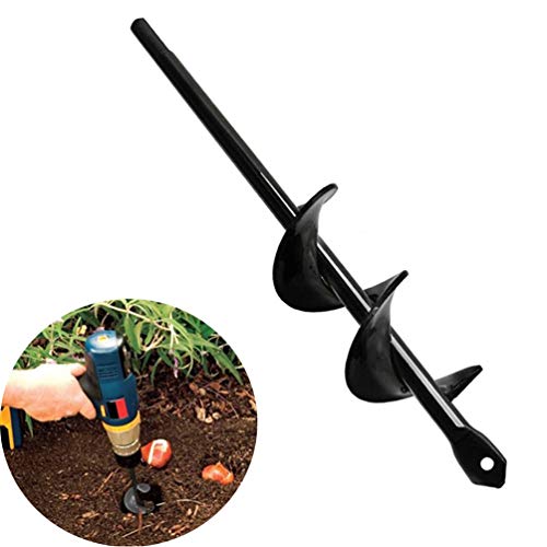 SuperThinker Auger Drill Bit, Garden Plant Flower Bulb Auger Rapid Planter for Planting Bulb Seedlings&Bedding Plant Auger for 3/8" Hex Drive Drill Earth Auger Drill Fence Post Umbrella Hole Digger