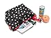 Flowertree Women's Polyester White Polka Dot Black Mini Tote Lunch Bag
