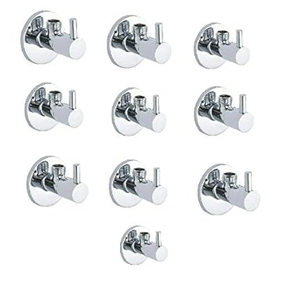 10x Brass Angle Cock Turbo Set of 10 PCS || Bathroom Faucets || Taps and Faucet || Angle Valve || Angular Stop Cock || Wash Basin Tap || Angle Valve for Bathroom || Geyser Tap