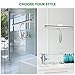 LPOLER Shower Squeegee, All-Purpose Stainless Steel Shower Cleaner for Shower Doors, Bathroom, Window, Mirror and Car Glass, Longer Handle with Hook and Screwdriver - Silver,Stainless Steel, 14 Inches