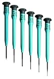 Moody Tools 58-0316 6-Piece Fixed ESD-Safe Short Slotted Screwdriver Set
