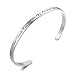 Solocute Womens Bangle Bracelet Engraved Remember I Love You MOM, Forever and Always Inspirational Cuff Silver Bracelet, for Mothers Day, Christmas Day, Thanksgiving Day and Birthday