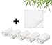 Embena Baby Bamboo Washcloths Set of 5 Bonus Muslin Towel - Plush, Organic, Natural and Ultra Soft Perfect for Boys or Girls and Sensitive Skin
