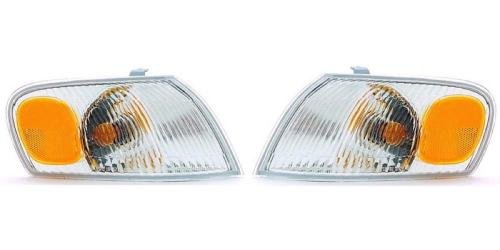 Go-Parts PAIR/SET - Compatible 1998-2000 Toyota Corolla Parking Lights Assemblies/Lens Cover - Left & Right (Driver & Passenger) Side Replacement For Toyota Corolla
