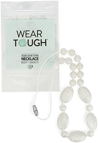 Baby Teething Necklace for Mom by Wear Tough (White Pearl)