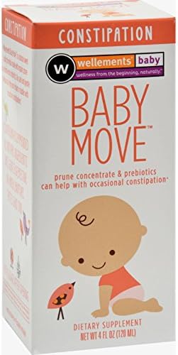 Wellements Baby Move Prune Concentrate with Prebiotics - 4 oz (Pack of 4)