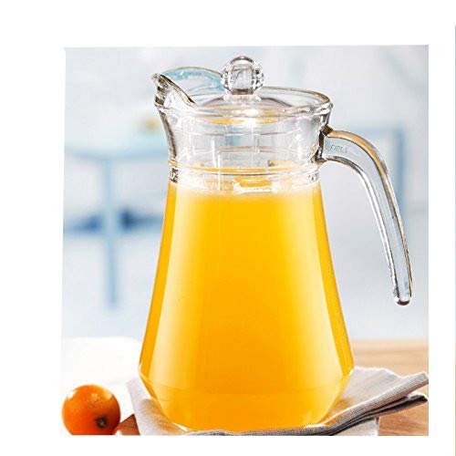 All For You Green Apple Clear LEAD FREE Glass Pitcher with Clear Lid 1.3 Liter / 45 OZ/1.37 Qt