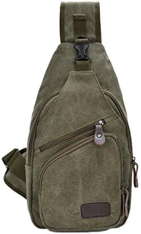 Daosen Sports Unbalance Backpack Sling Bag for Men Canvas Chest Pack/Hiking Bag Army Green by Daosen