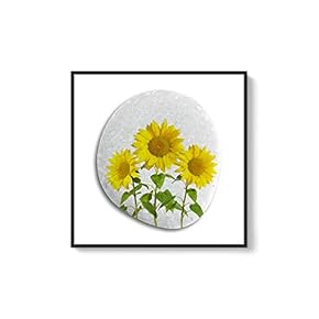 Framed Canvas Wall Art for Living Room, Bedroom Flower on Cobblestone Canvas Prints for Home Decoration Ready to Hanging - 16x16 inches