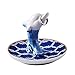 HOME SMILE Good Luck Dolphin Ring Holder with Decorative Blue Dish