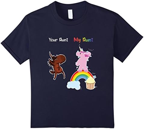 Kids Your Aunt My Aunt Unicorn T-Shirt Funny Humorous Shirt 6 Navy