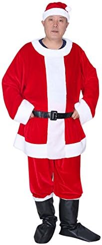 TPYQdirect Costume Santa Deluxe Santa Suit Santa Clause Costume For Adult Santa Party Cosplay(Standard)