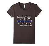 Women's Thin Blue Line Shirt: Because he is mine I walk this line Medium Asphalt
